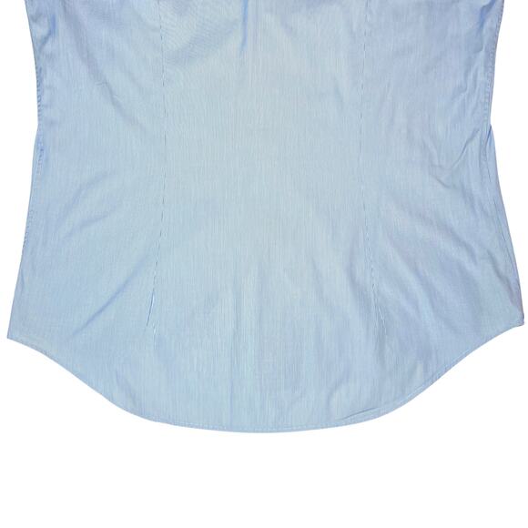 LANVIN Dress Shirt Long Sleeve Button Up Blue Men's 40, 15 3/4 Made in Italy - Picture 9 of 10